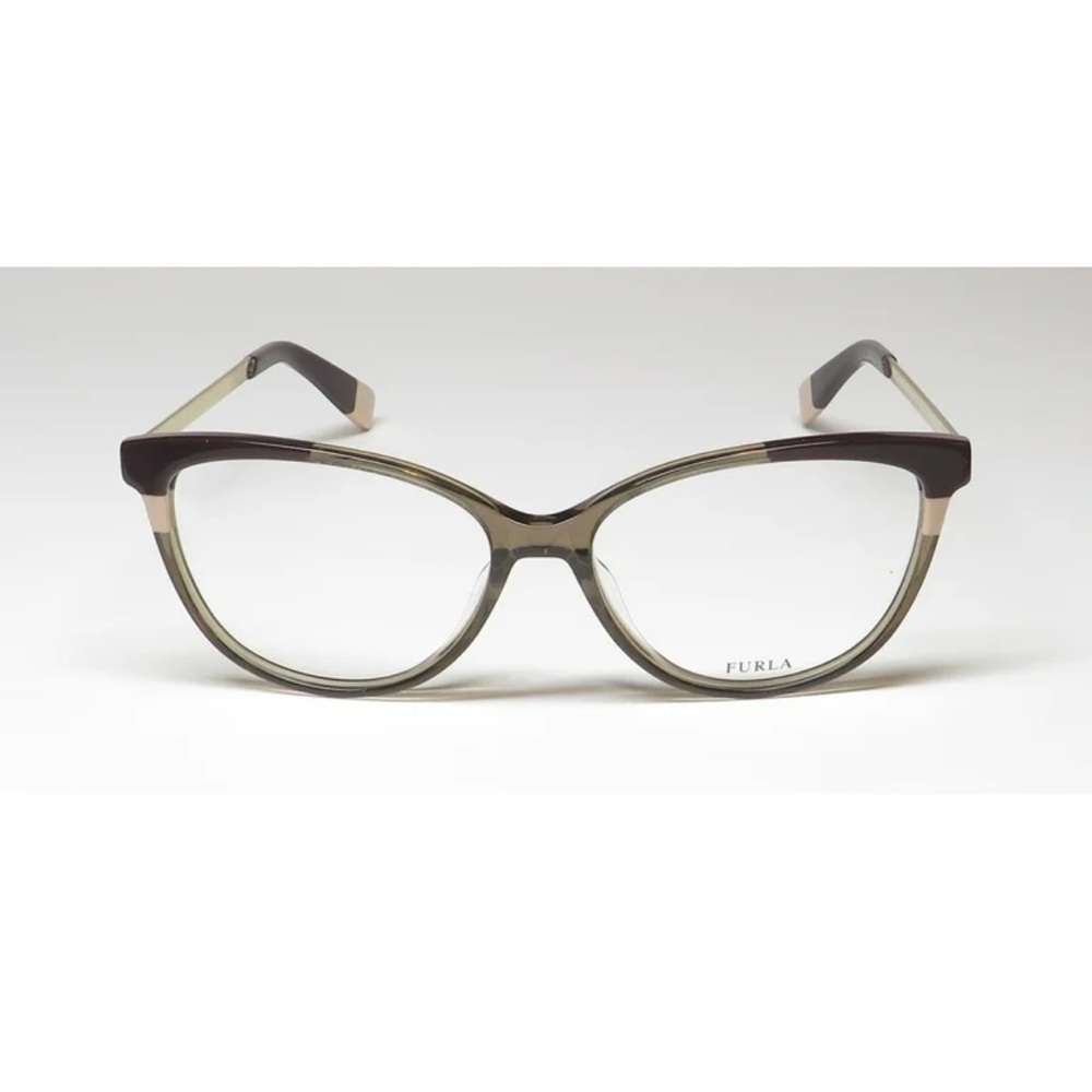 Furla VFU134 0ALV Eyeglasses Women's Black Full Rim Butterfly Shape 53mm